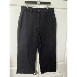 Old Navy Pants Womens 16 High Rise Wide Leg Black Chinos Cropped